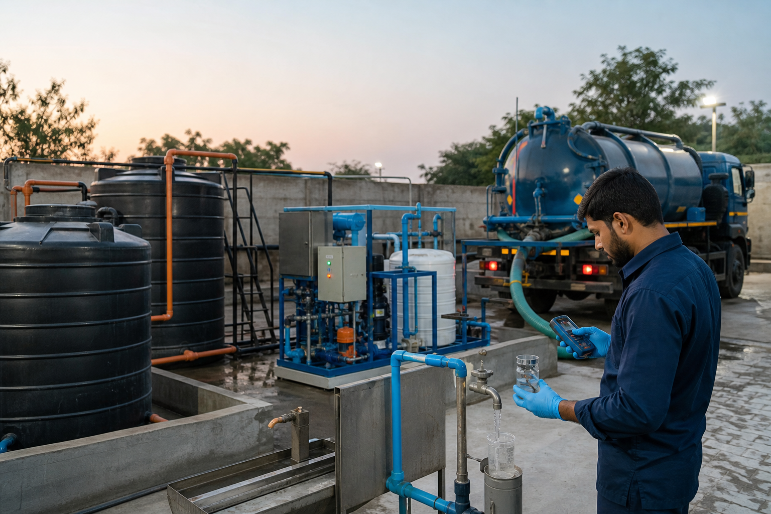 Temporary effluent collection and packaged ETP